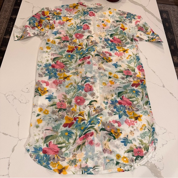 Unbranded Womens Floral Semi Sheer Shirt Dress Cover Up Kimono Sz L / XL Boho - Picture 7 of 13